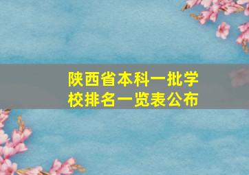 陕西省本科一批学校排名一览表公布