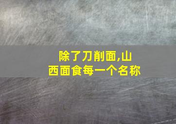 除了刀削面,山西面食每一个名称