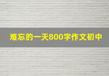 难忘的一天800字作文初中