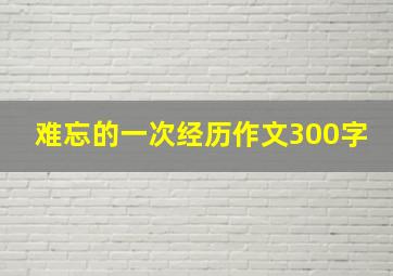 难忘的一次经历作文300字