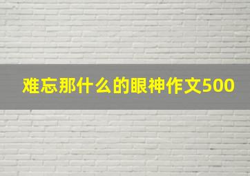 难忘那什么的眼神作文500