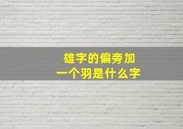 雄字的偏旁加一个羽是什么字