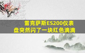 雷克萨斯ES200仪表盘突然闪了一块红色滴滴