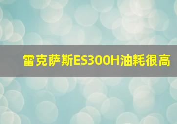 雷克萨斯ES300H油耗很高