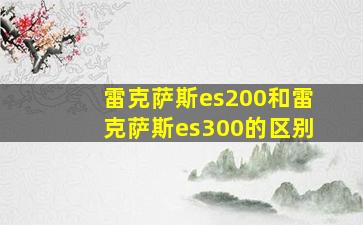 雷克萨斯es200和雷克萨斯es300的区别