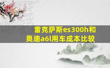 雷克萨斯es300h和奥迪a6l用车成本比较