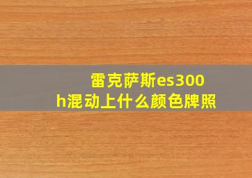 雷克萨斯es300h混动上什么颜色牌照