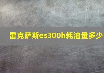 雷克萨斯es300h耗油量多少