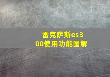 雷克萨斯es300使用功能图解