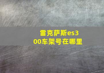 雷克萨斯es300车架号在哪里