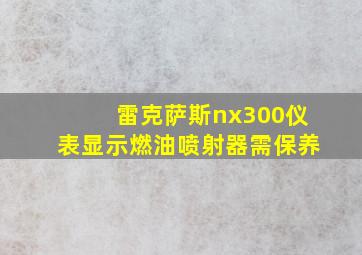 雷克萨斯nx300仪表显示燃油喷射器需保养