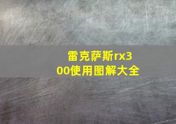 雷克萨斯rx300使用图解大全