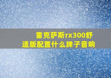 雷克萨斯rx300舒适版配置什么牌子音响