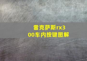 雷克萨斯rx300车内按键图解