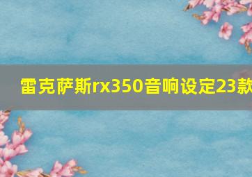 雷克萨斯rx350音响设定23款