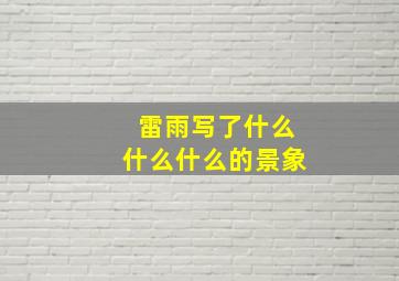 雷雨写了什么什么什么的景象