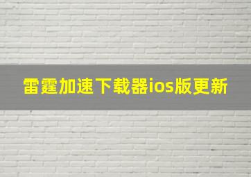 雷霆加速下载器ios版更新