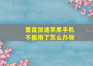 雷霆加速苹果手机不能用了怎么办呀