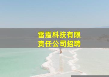 雷霆科技有限责任公司招聘