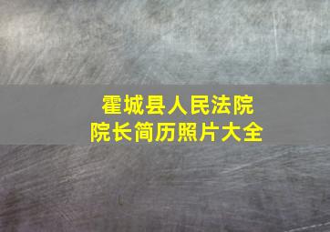 霍城县人民法院院长简历照片大全