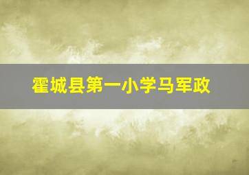 霍城县第一小学马军政