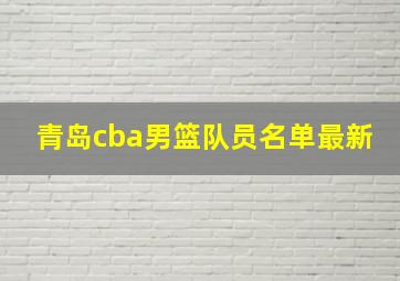 青岛cba男篮队员名单最新