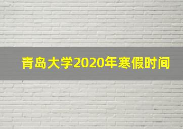 青岛大学2020年寒假时间