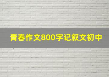 青春作文800字记叙文初中