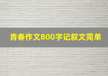 青春作文800字记叙文简单