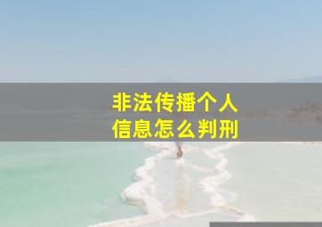 非法传播个人信息怎么判刑