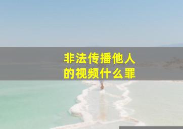 非法传播他人的视频什么罪