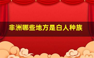 非洲哪些地方是白人种族