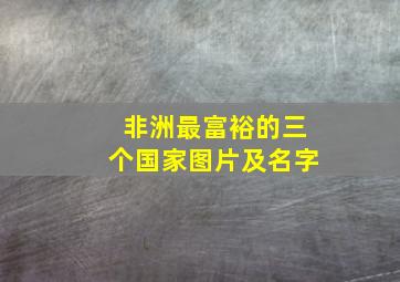 非洲最富裕的三个国家图片及名字