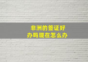 非洲的签证好办吗现在怎么办