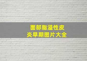 面部脂溢性皮炎早期图片大全