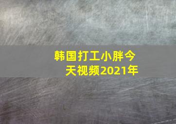 韩国打工小胖今天视频2021年