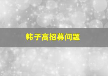 韩子高招募问题