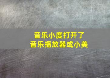 音乐小度打开了音乐播放器或小美