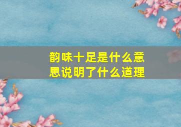 韵味十足是什么意思说明了什么道理