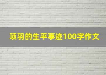 项羽的生平事迹100字作文