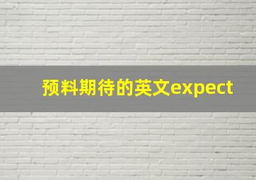 预料期待的英文expect