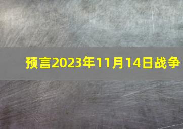 预言2023年11月14日战争