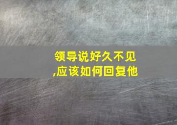 领导说好久不见,应该如何回复他