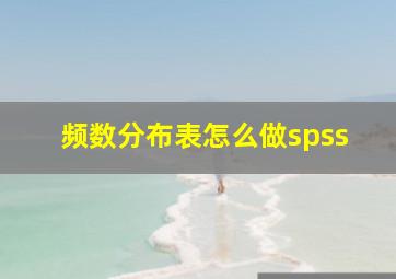 频数分布表怎么做spss