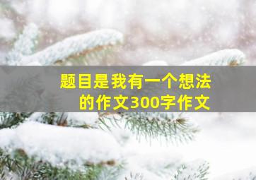 题目是我有一个想法的作文300字作文