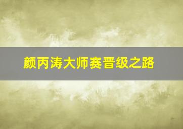 颜丙涛大师赛晋级之路