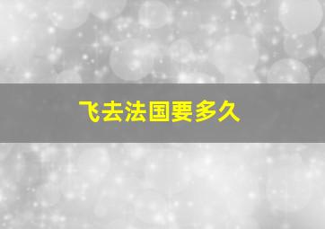 飞去法国要多久