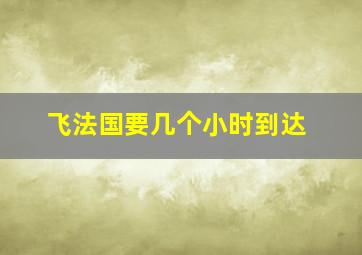 飞法国要几个小时到达