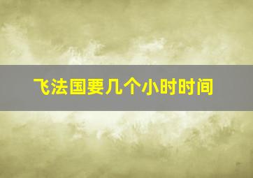 飞法国要几个小时时间