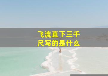 飞流直下三千尺写的是什么